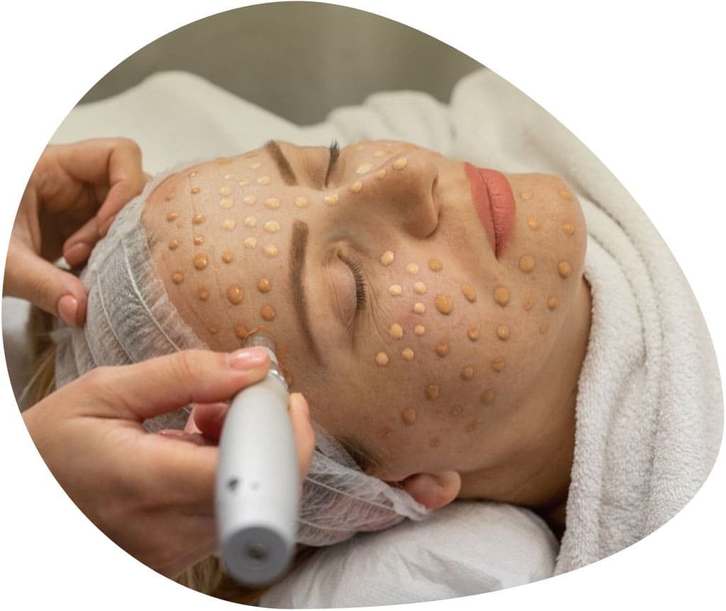 Una mujer de unos 40 años recibe el tratamiento BB glow